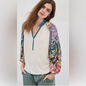 Anthropologie Tiny Eleanor Floral Blouse Size XS
